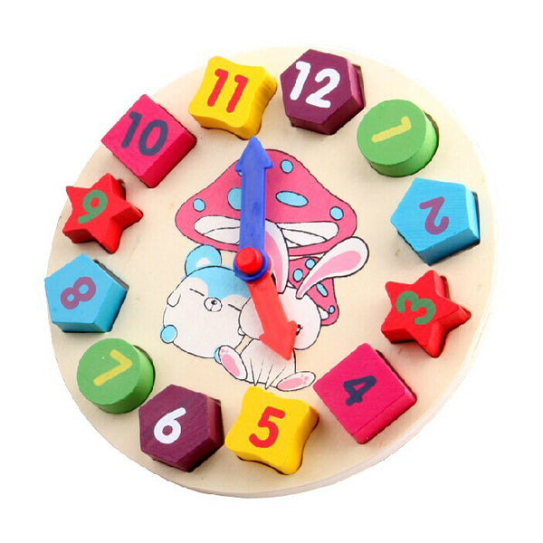 Colorful Wooden Clock Toy