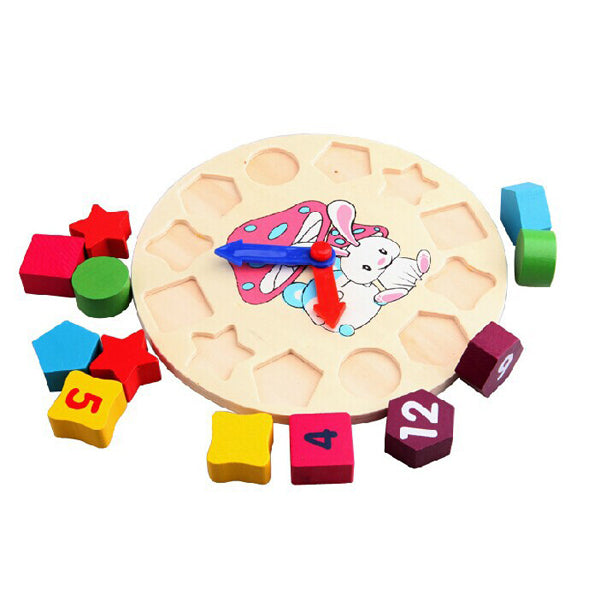 Colorful Wooden Clock Toy