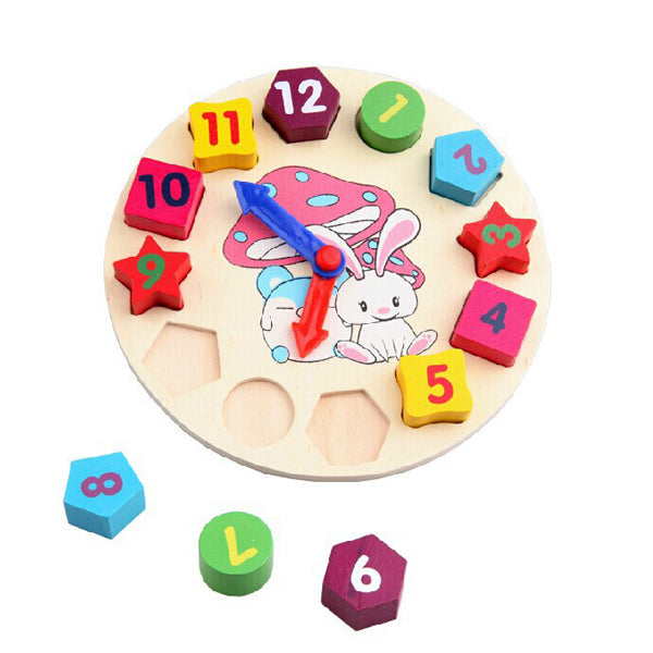 Colorful Wooden Clock Toy